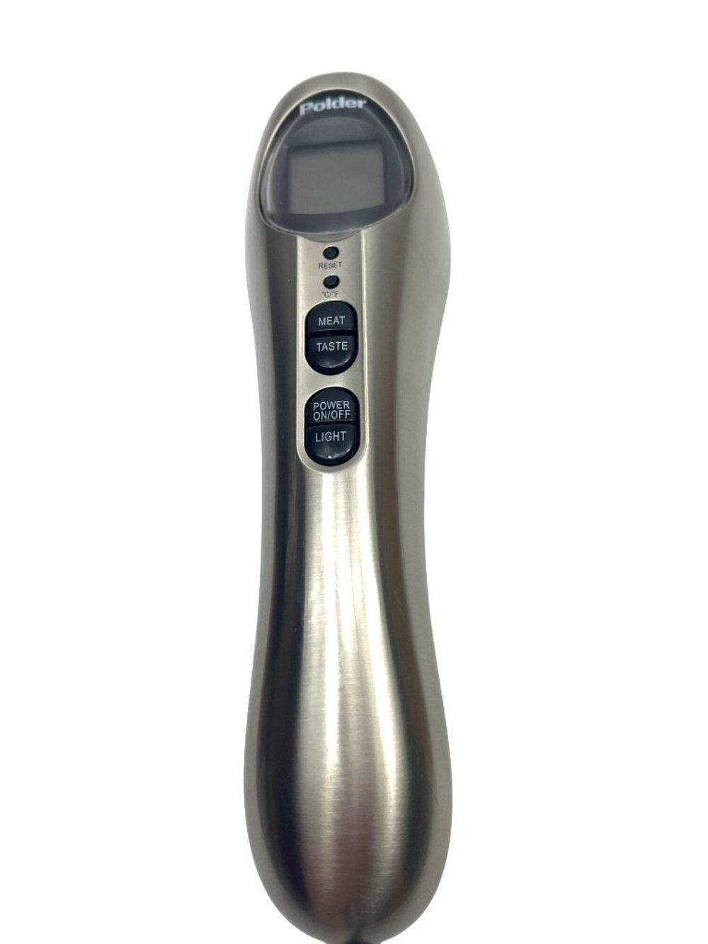 Polder Digital Meat Thermometer With LCD Display & Probe Stainless Steel Battery
